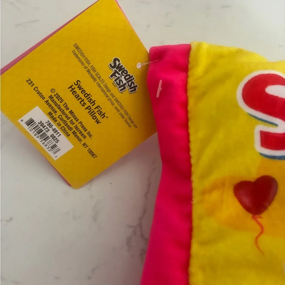 Swedish Fish Hearts Plush Pillow Candy Bag Design 1 Heart Inside NWT